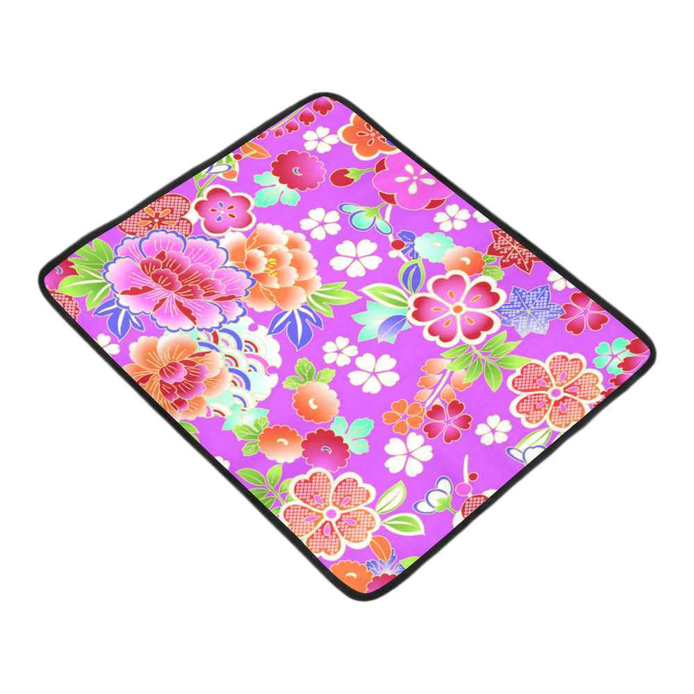 Japanese Floral Kimono Pattern Beach Mat 78"x 60"