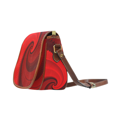 Red Rose Dragon Scales Spiral Saddle Bag/Large (Model 1649)