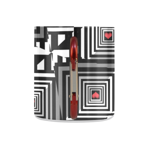 Op Art mit Herzen Classic Insulated Mug(10.3OZ)