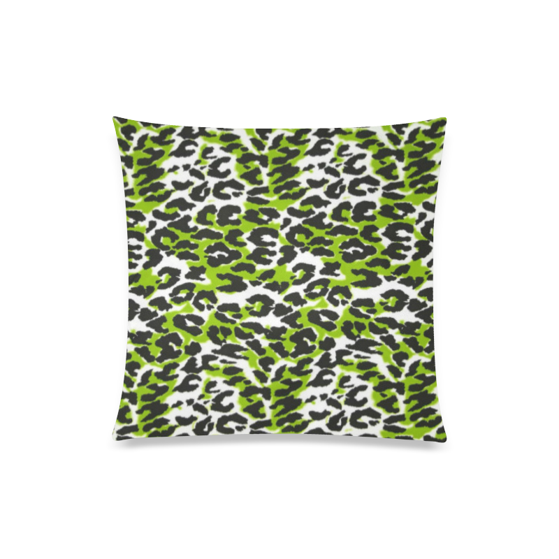 Green Animal Print Custom Zippered Pillow Case 20"x20"(One Side)