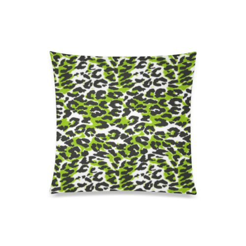 Green Animal Print Custom Zippered Pillow Case 20"x20"(One Side)
