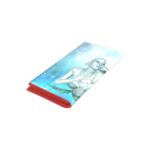 Wonderful mermaid in blue colors Women's Leather Wallet (Model 1611)