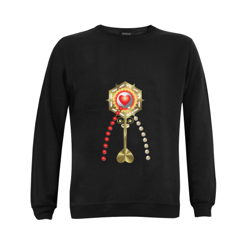 Catholic Holy Communion: Divine Mercy - Black Gildan Crewneck Sweatshirt(NEW) (Model H01)