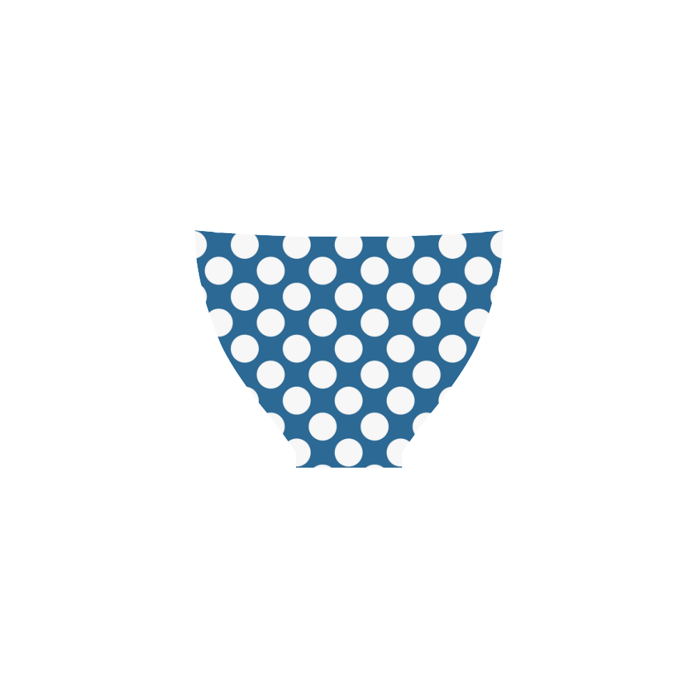 Bikini, White Polka Dots on Blue Custom Bikini Swimsuit