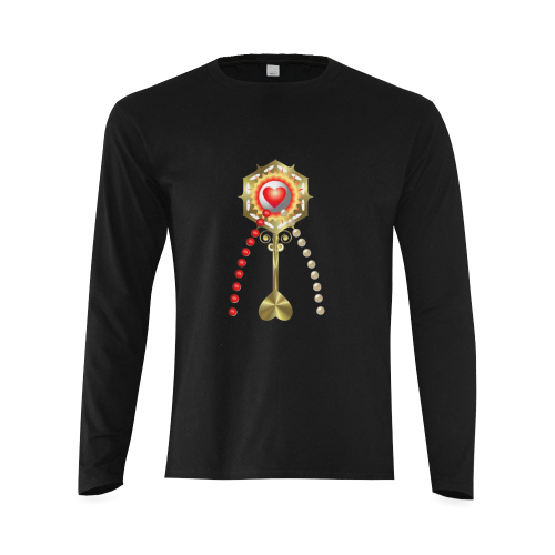 Catholic Holy Communion: Divine Mercy - Black Sunny Men's T-shirt (long-sleeve) (Model T08)