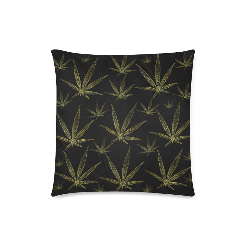 golden leaf pattern Custom Zippered Pillow Case 18"x18"(Twin Sides)