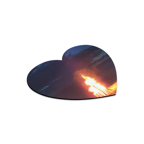 Beach Bonfire Blazing Heart-shaped Mousepad
