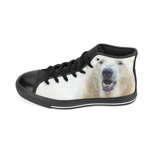 Cute  Zoo Polar Bear Men’s Classic High Top Canvas Shoes /Large Size (Model 017)