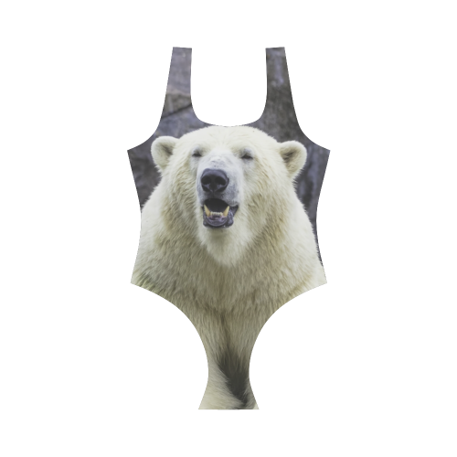 Cute Zoo Polar Bear Vest One Piece Swimsuit (Model S04)