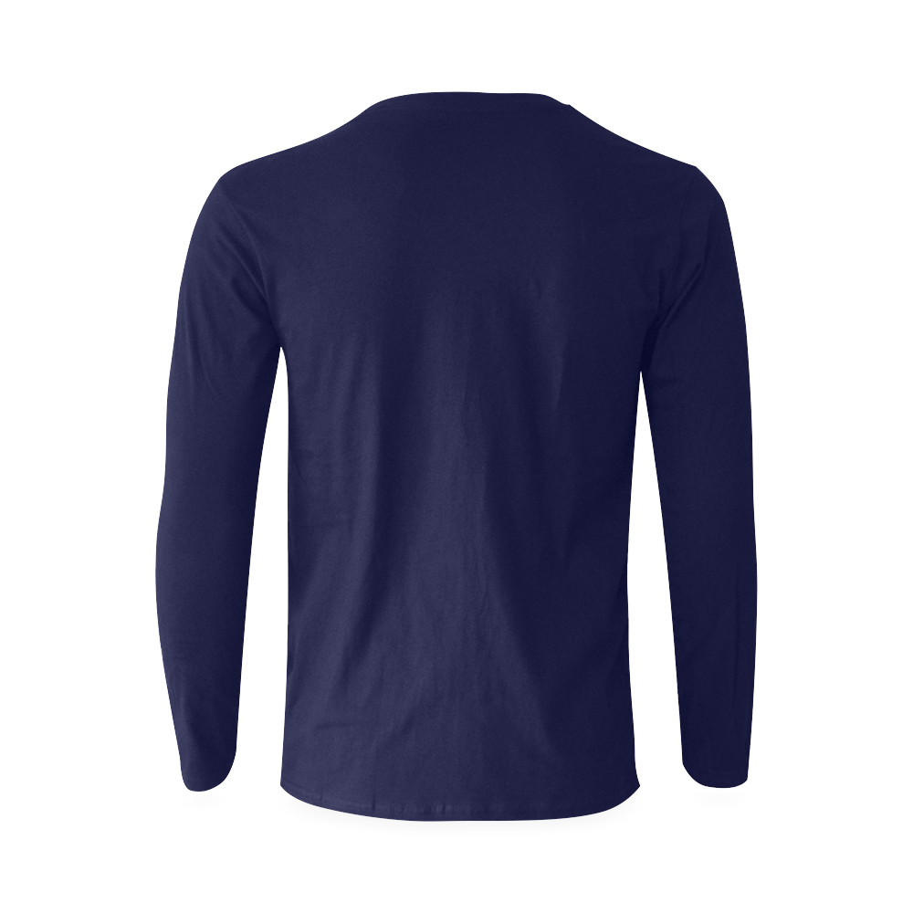 Catholic Holy Communion: Divine Mercy - Navy Blue Sunny Men's T-shirt (long-sleeve) (Model T08)