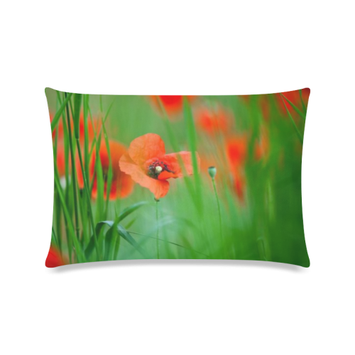 Poppies Flowers Custom Zippered Pillow Case 16"x24"(Twin Sides)