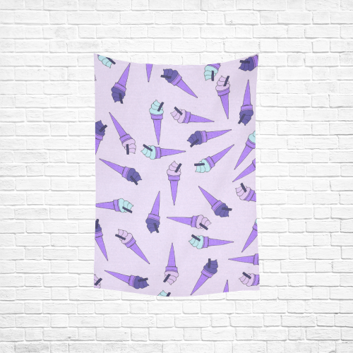 Purple Ice Cream Fun Cotton Linen Wall Tapestry 40"x 60"