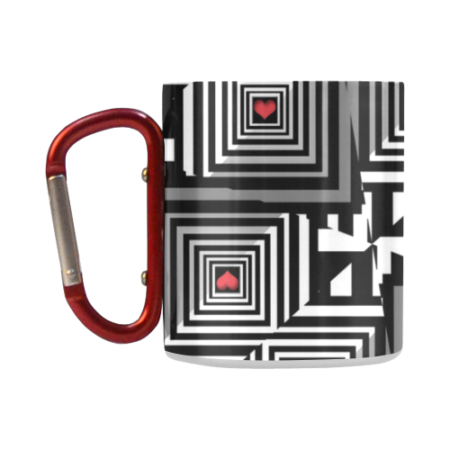 Op Art mit Herzen Classic Insulated Mug(10.3OZ)