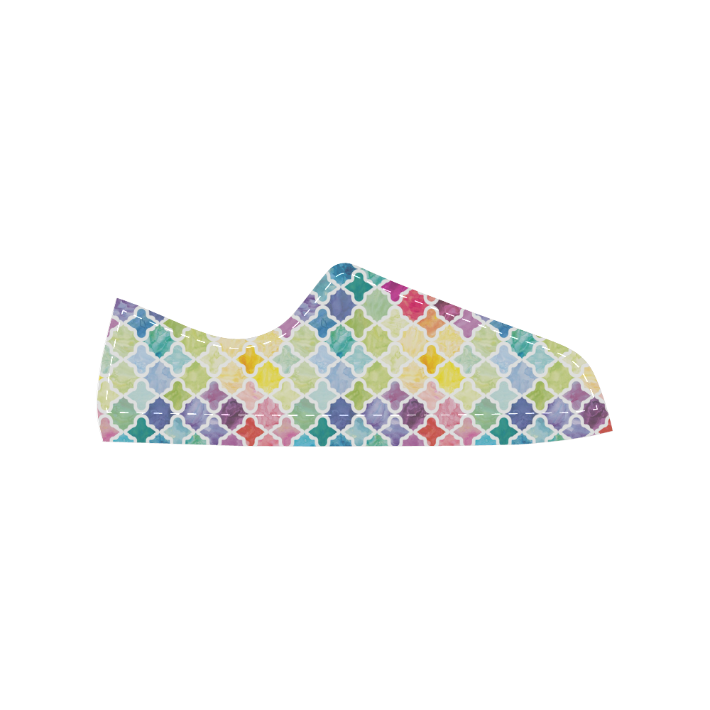 watercolor pattern Women's Classic Canvas Shoes (Model 018)