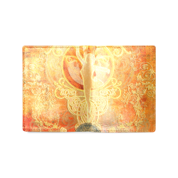 The ballet dancer  in yellow and red Men's Leather Wallet (Model 1612)