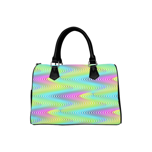 NEON colored WAVES STRIPES pattern Boston Handbag (Model 1621)