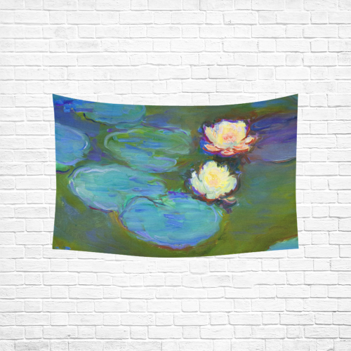 Monet Water Lilies Cotton Linen Wall Tapestry 60"x 40"