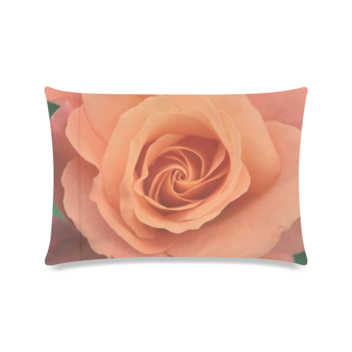 Peach Rose Flower Custom Zippered Pillow Case 16"x24"(Twin Sides)
