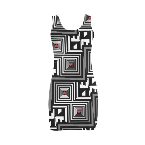 OP Art mit Herzen Medea Vest Dress (Model D06)