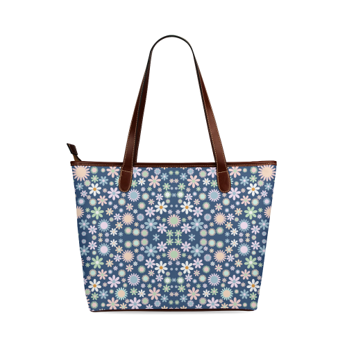 Flowers Shoulder Tote Bag (Model 1646)