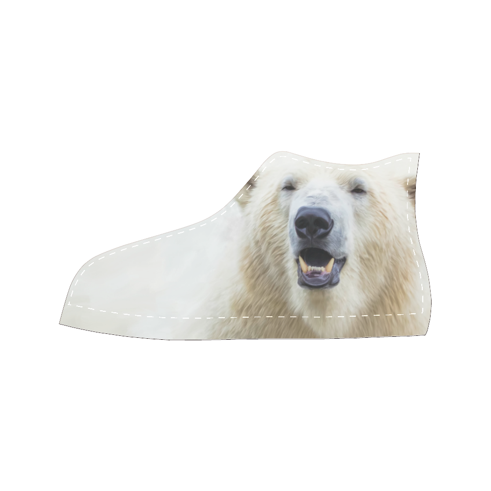 Cute  Zoo Polar Bear Men’s Classic High Top Canvas Shoes /Large Size (Model 017)