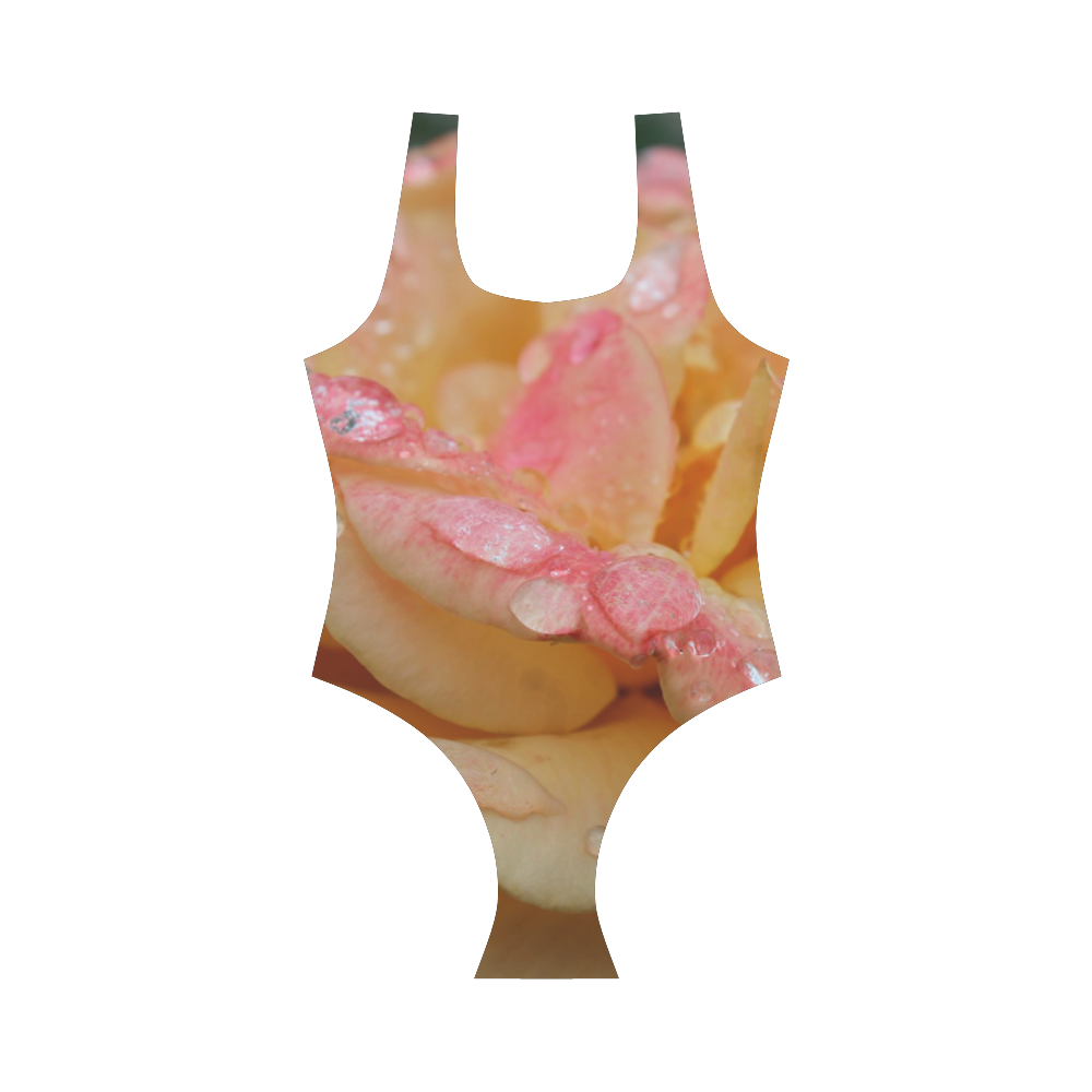 Raindrops on roses by Martina Webster Vest One Piece Swimsuit (Model S04)