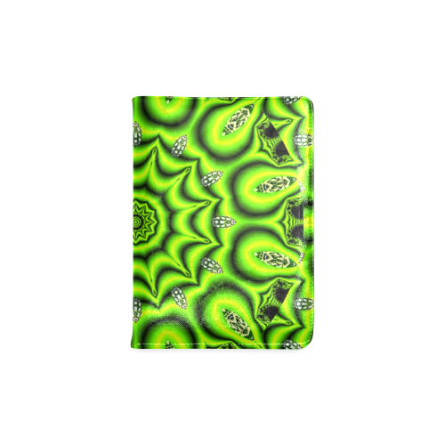 Spring Lime Green Garden Mandala, Abstract Spirals Custom NoteBook A5