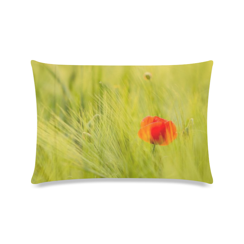 Poppies Flower Custom Zippered Pillow Case 16"x24"(Twin Sides)