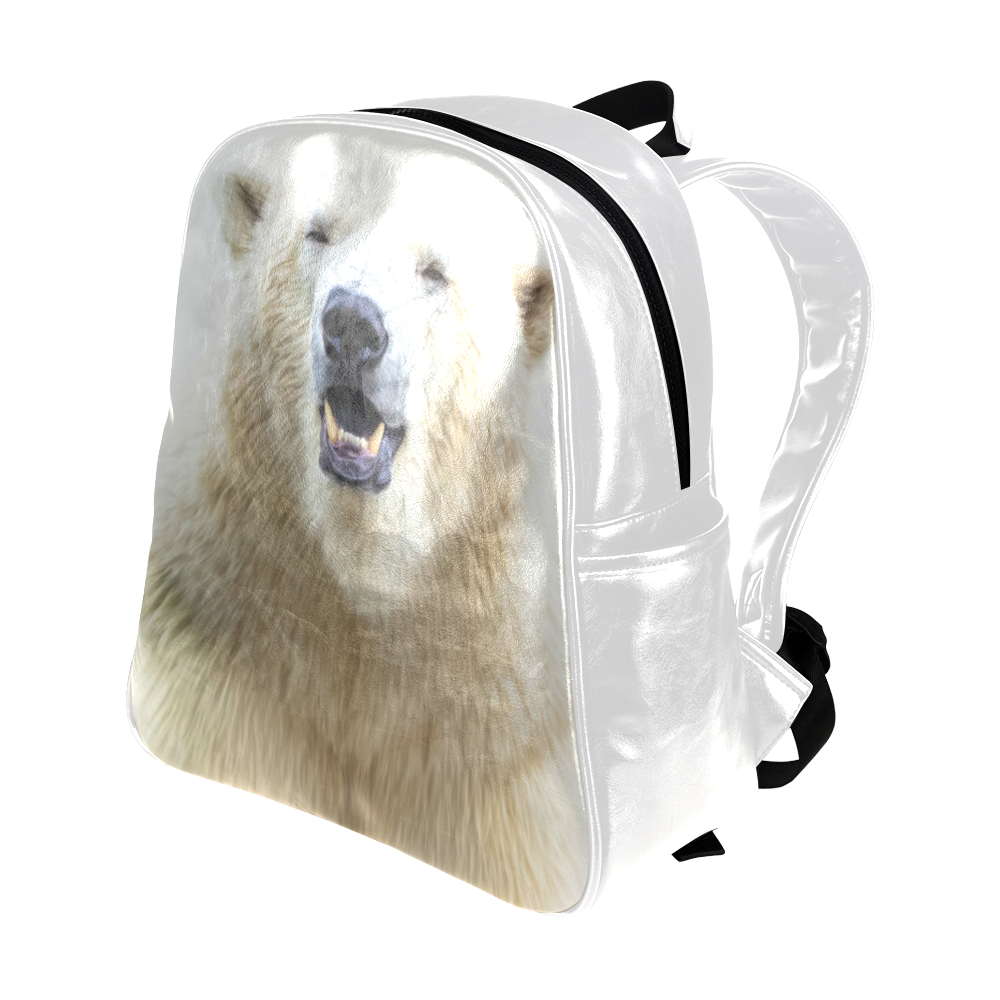 Cute  Zoo Polar Bear Multi-Pockets Backpack (Model 1636)