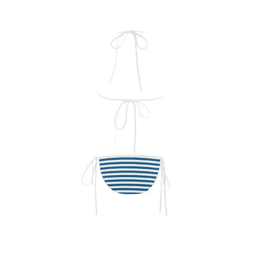 Bikini, Blue & White Stripes Custom Bikini Swimsuit