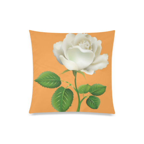 White Rose Flower Custom Zippered Pillow Case 20"x20"(One Side)