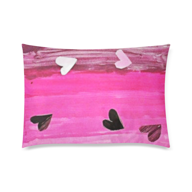 Pink Live Hearts Custom Zippered Pillow Case 20"x30"(Twin Sides)