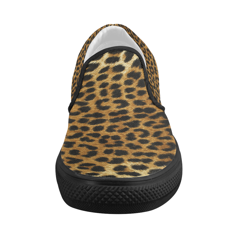 Leopard Women's Slip-on Canvas Shoes (Model 019)