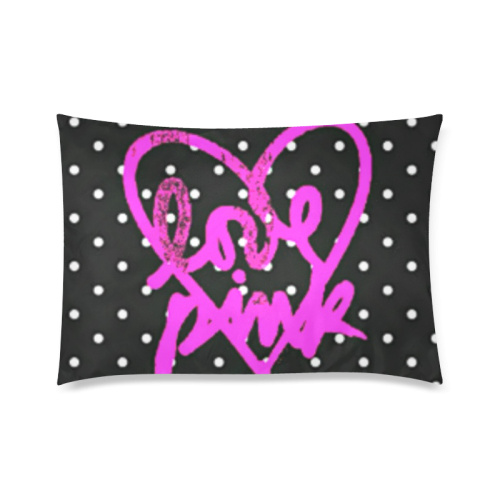 Love Pink Custom Zippered Pillow Case 20"x30"(Twin Sides)