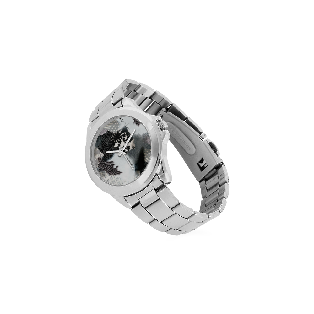 "BLACK AND WHITE"-WATCH Unisex Stainless Steel Watch(Model 103)