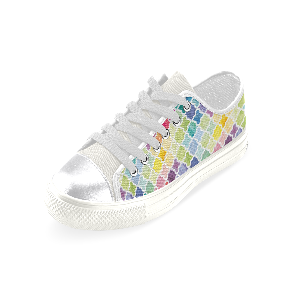 watercolor pattern Women's Classic Canvas Shoes (Model 018)