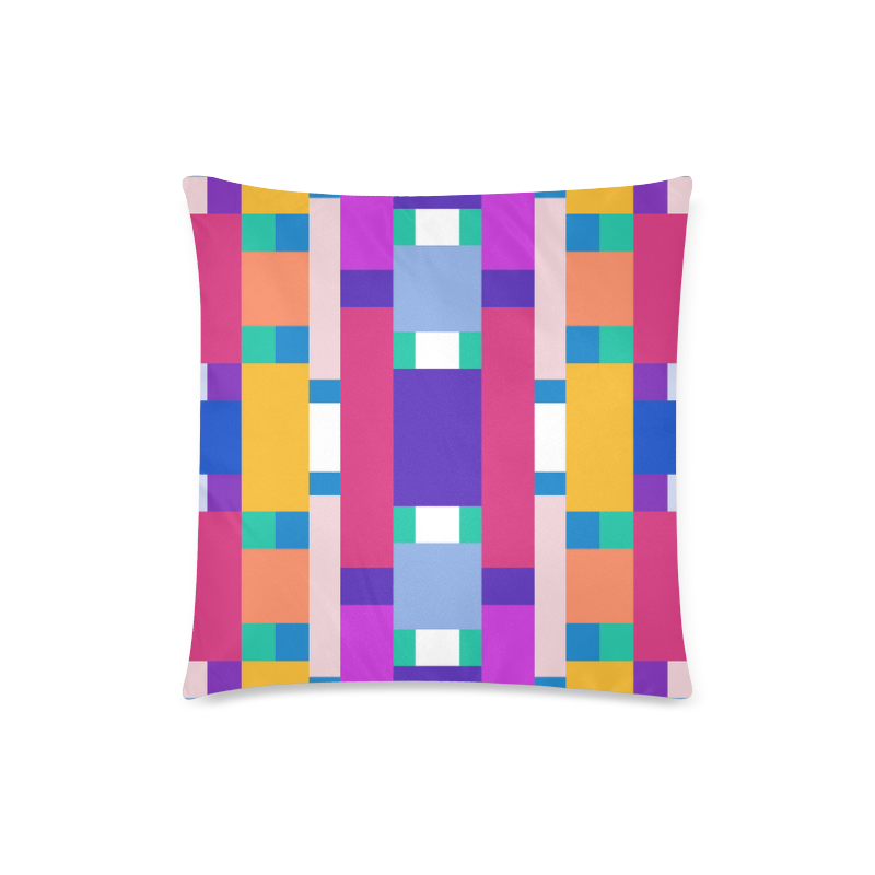 Rectangles Custom Zippered Pillow Case 18"x18"(Twin Sides)