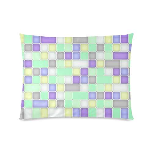 Squares Custom Zippered Pillow Case 20"x26"(Twin Sides)