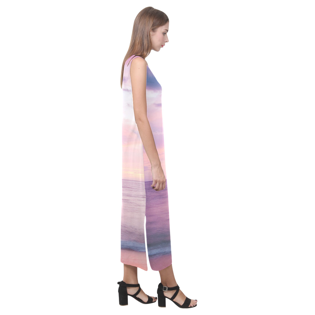 Galah Cockatoo Phaedra Sleeveless Open Fork Long Dress (Model D08)