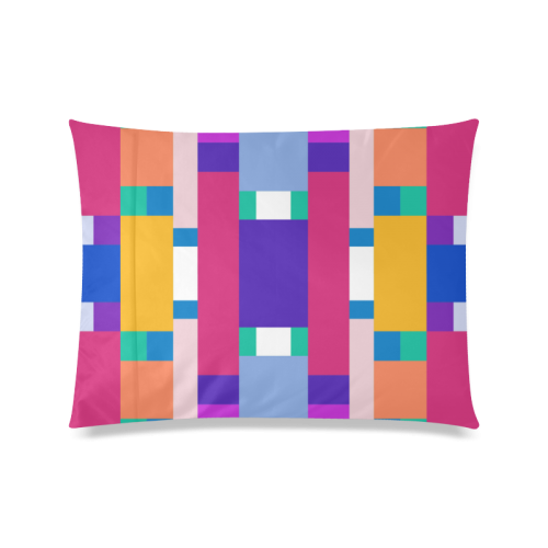 Rectangles Custom Zippered Pillow Case 20"x26"(Twin Sides)