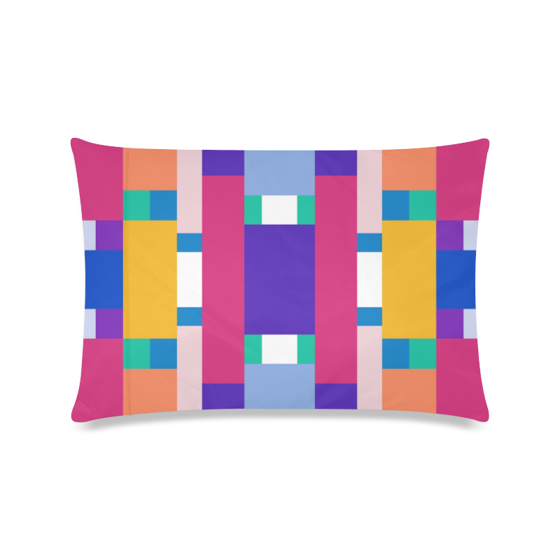 Rectangles Custom Zippered Pillow Case 16"x24"(Twin Sides)