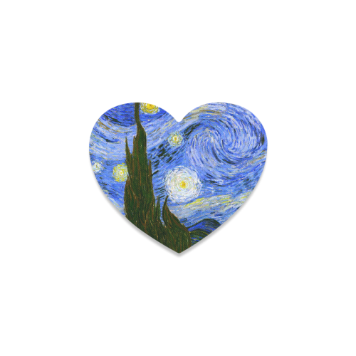 Van Gogh Starry Night Tree Heart Coaster