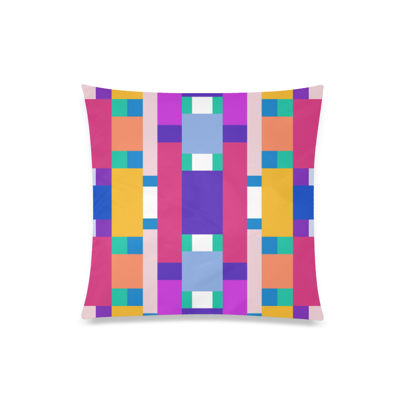 Rectangles Custom Zippered Pillow Case 20"x20"(Twin Sides)