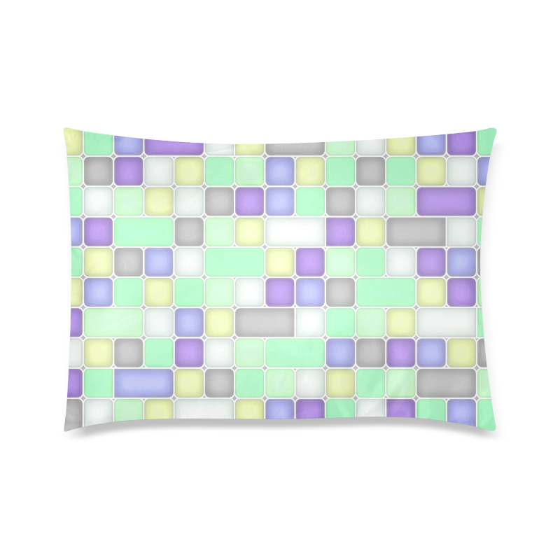 Squares Custom Zippered Pillow Case 20"x30"(Twin Sides)