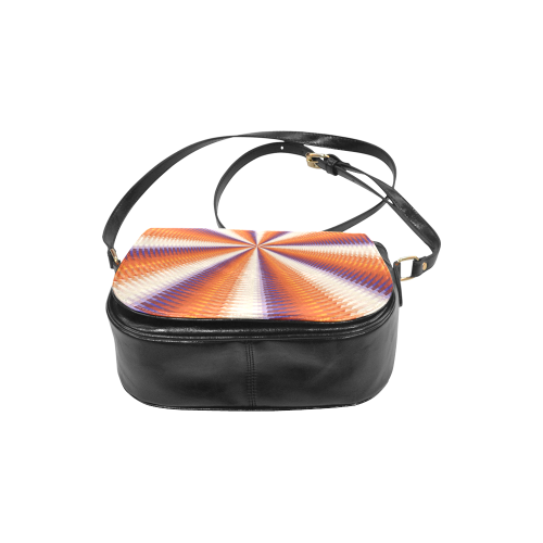 Time Tunnel Orange Red Fawn Spiral Design Classic Saddle Bag/Small (Model 1648)