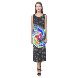 Puzzles Twister by Artdream Phaedra Sleeveless Open Fork Long Dress (Model D08)