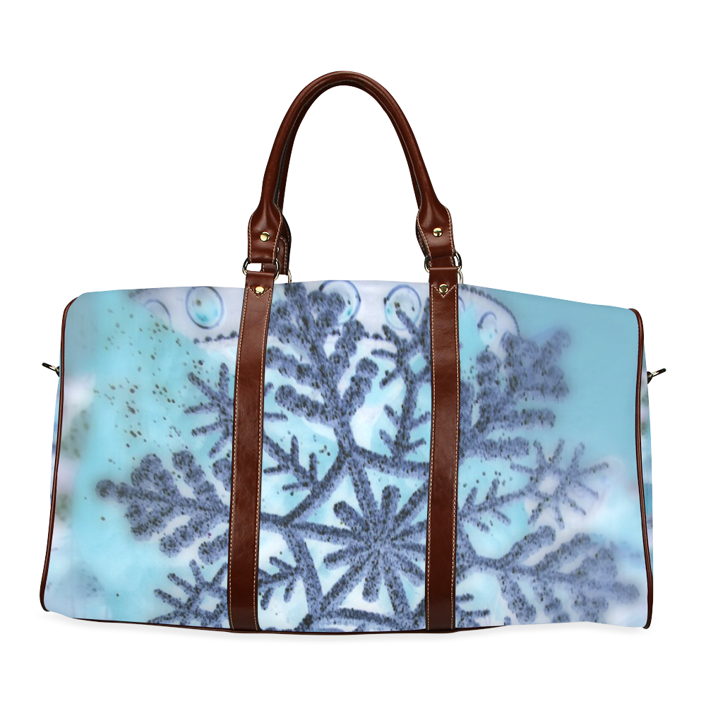 Icy snowflake by Martina Webster Waterproof Travel Bag/Small (Model 1639)