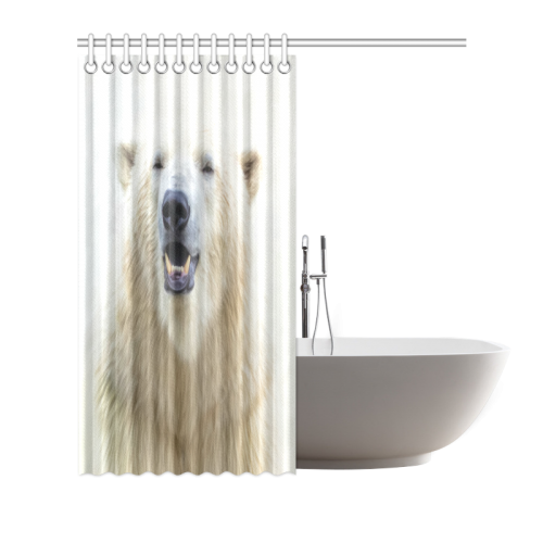 Cute  Zoo Polar Bear Shower Curtain 66"x72"