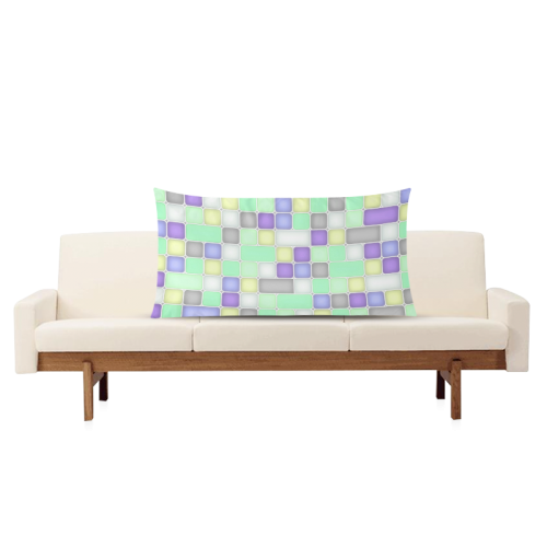 Squares Rectangle Pillow Case 20"x36"(Twin Sides)