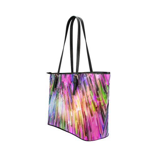 Glowing Times by Artdream Leather Tote Bag/Large (Model 1651)